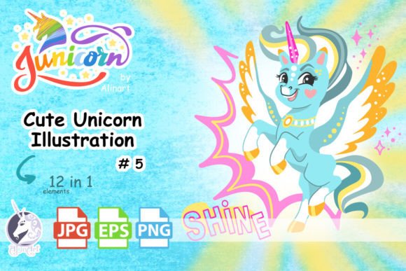 Download Cute Unicorn Illustration #5&nbsp; - Unicorn illustration Collection