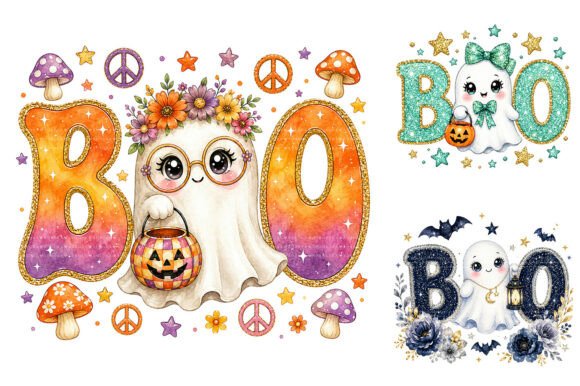 Download Cute Boo Ghost Sublimation PNG Bundle - Premium Bundle