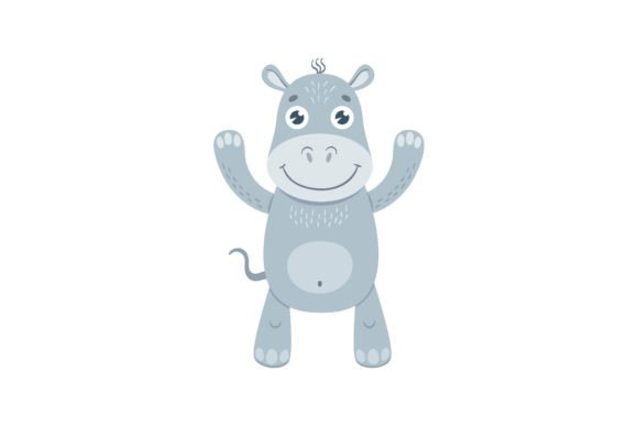 Download Baby Animal Flat Icon. Cute Cartoon Hipp - Flat Collection