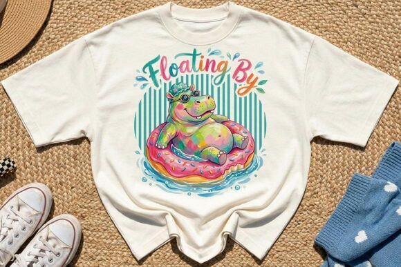 Download Playful Summer Hippo Sublimation PNG - Sublimation png Collection